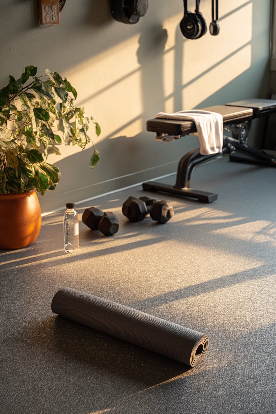 Polyaspartic Floor in a Home Gym Garage