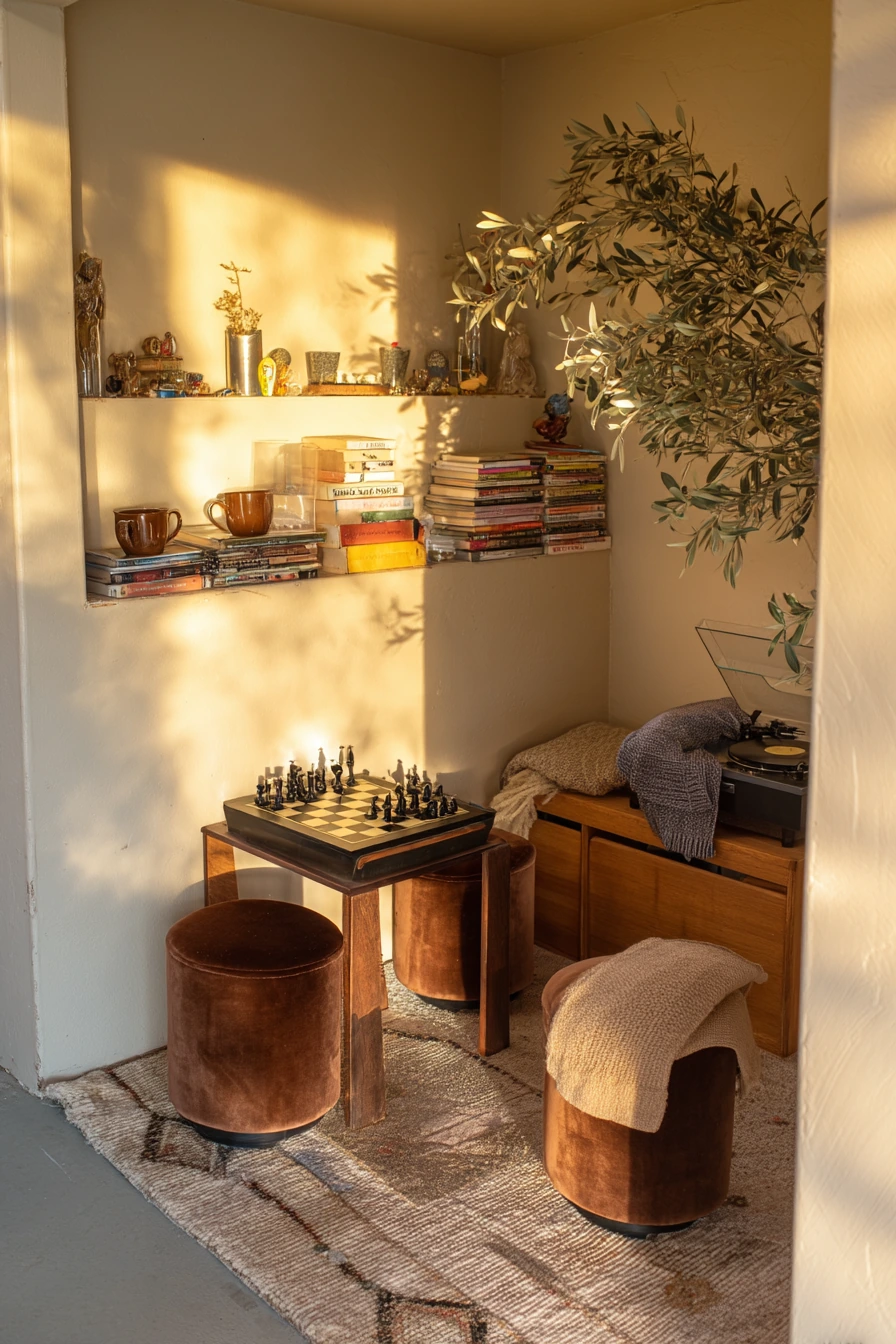 Cozy Couples Game Nook in Garage