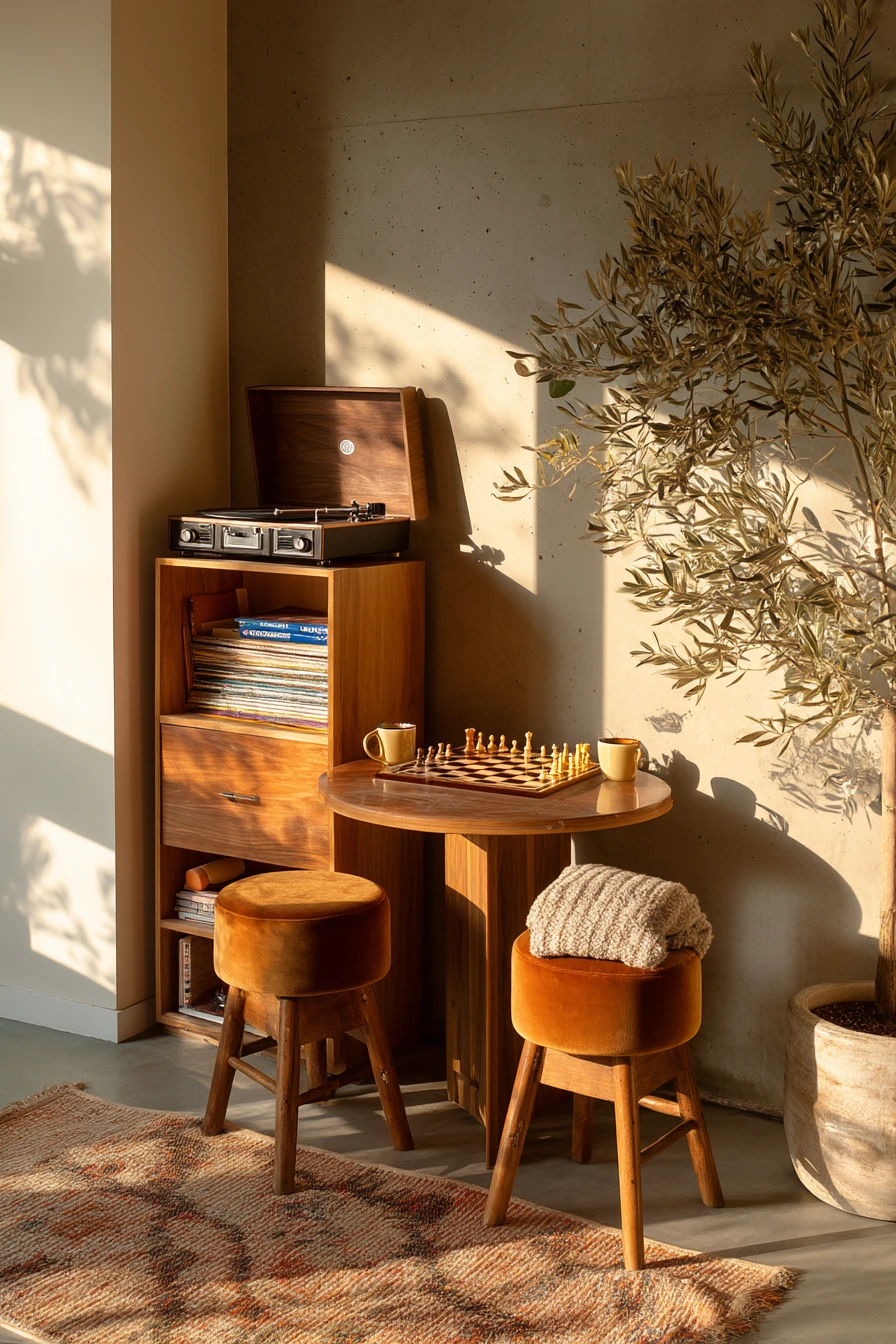 Cozy Couples Game Nook in Garage
