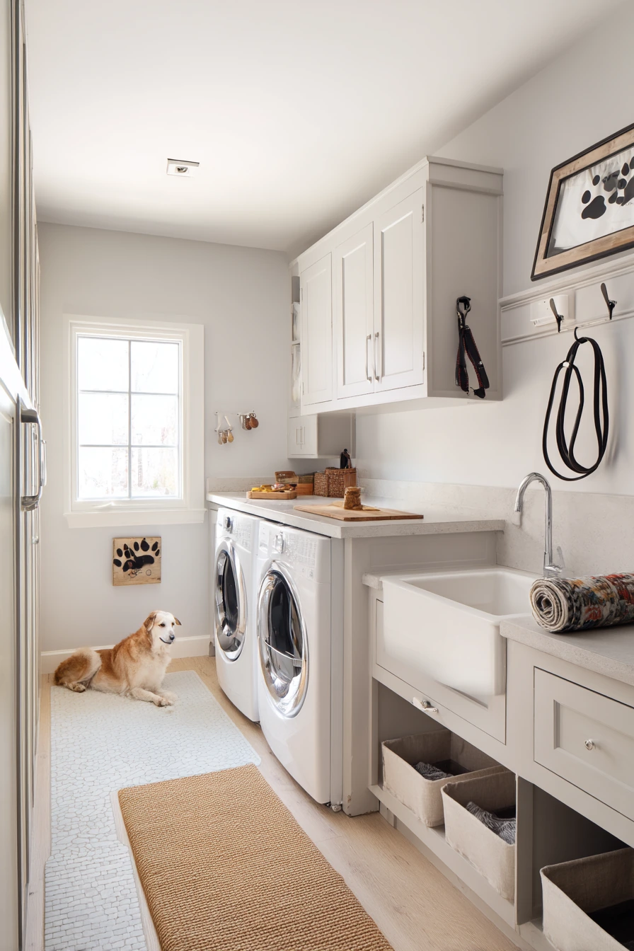 Pet-wash and laundry combo space