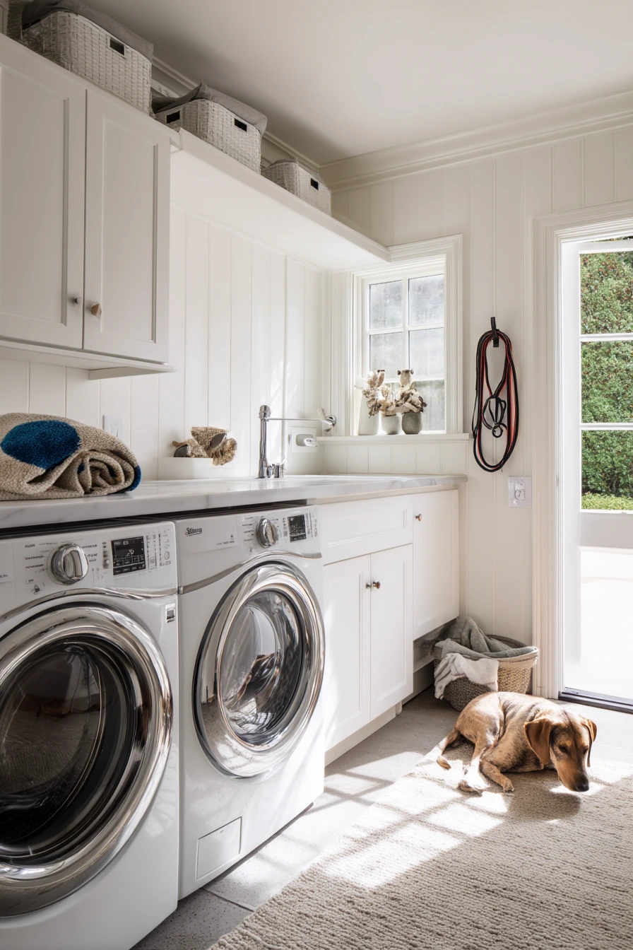 Pet-wash and laundry combo space