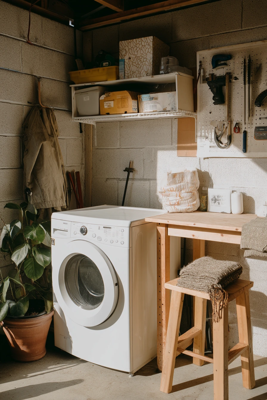 Budget-friendly garage laundry makeover