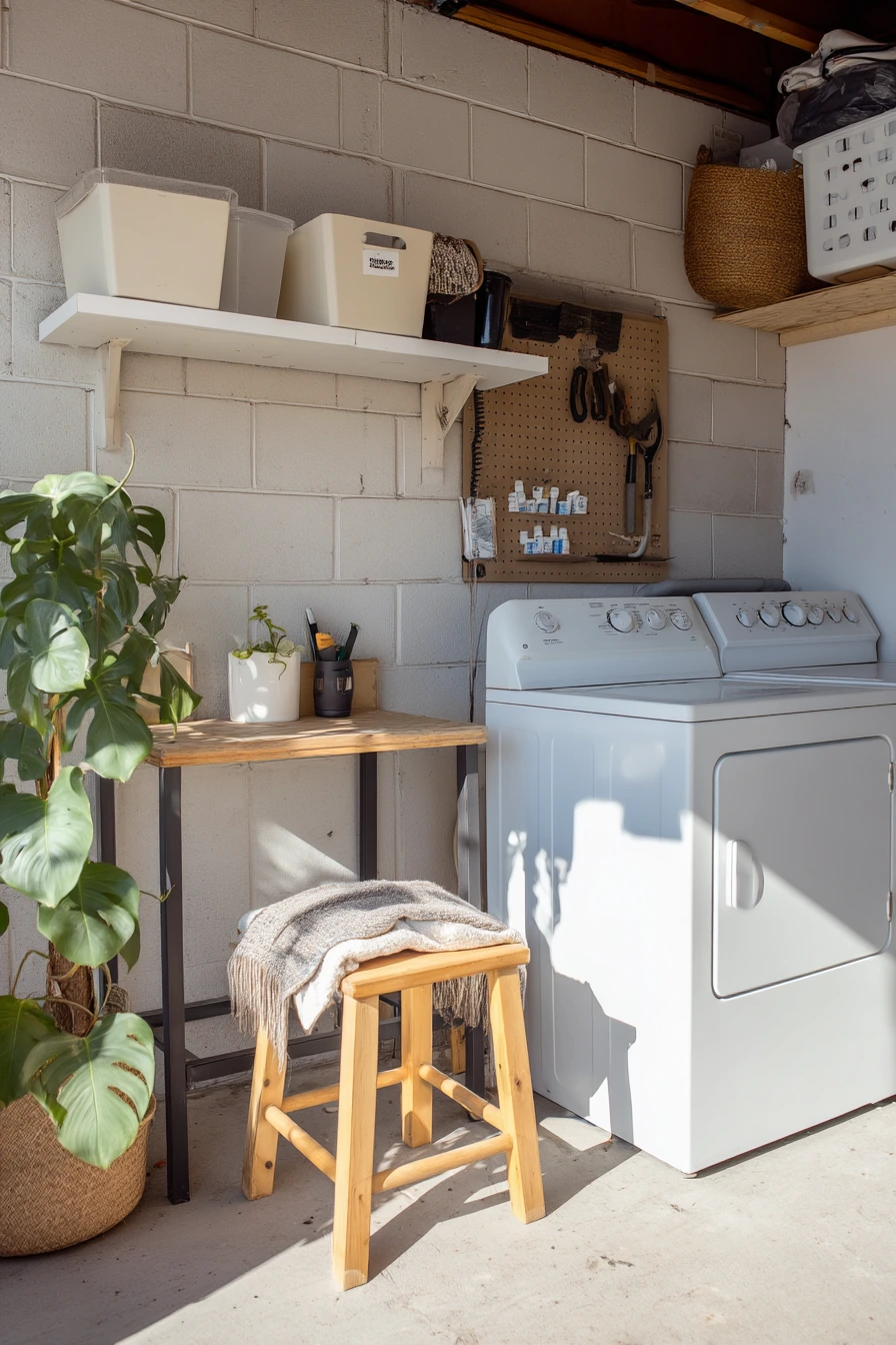 Budget-friendly garage laundry makeover