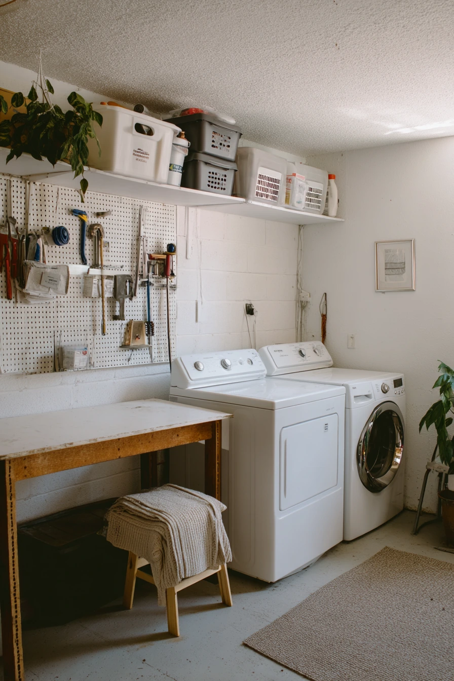 Budget-friendly garage laundry makeover