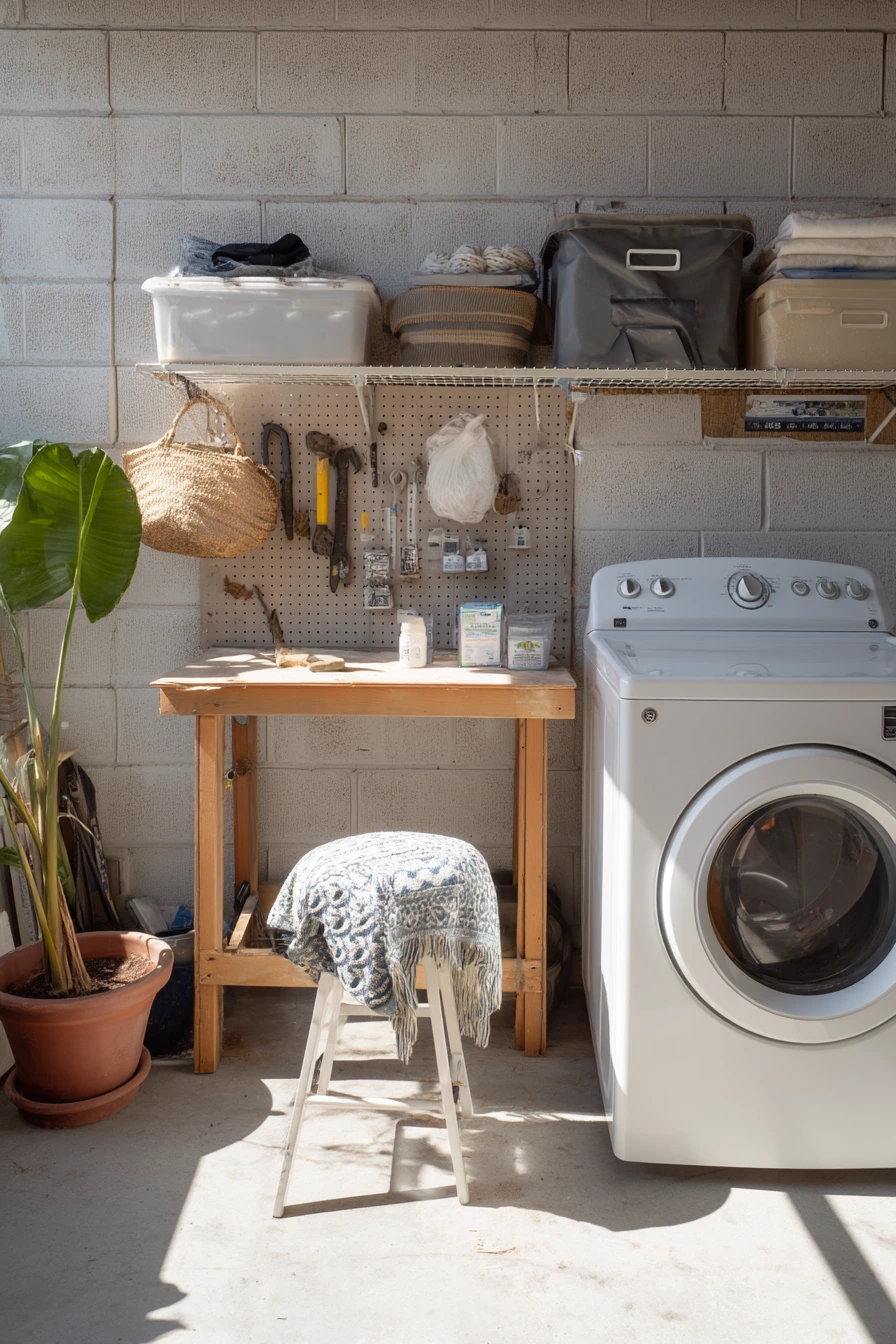 Budget-friendly garage laundry makeover