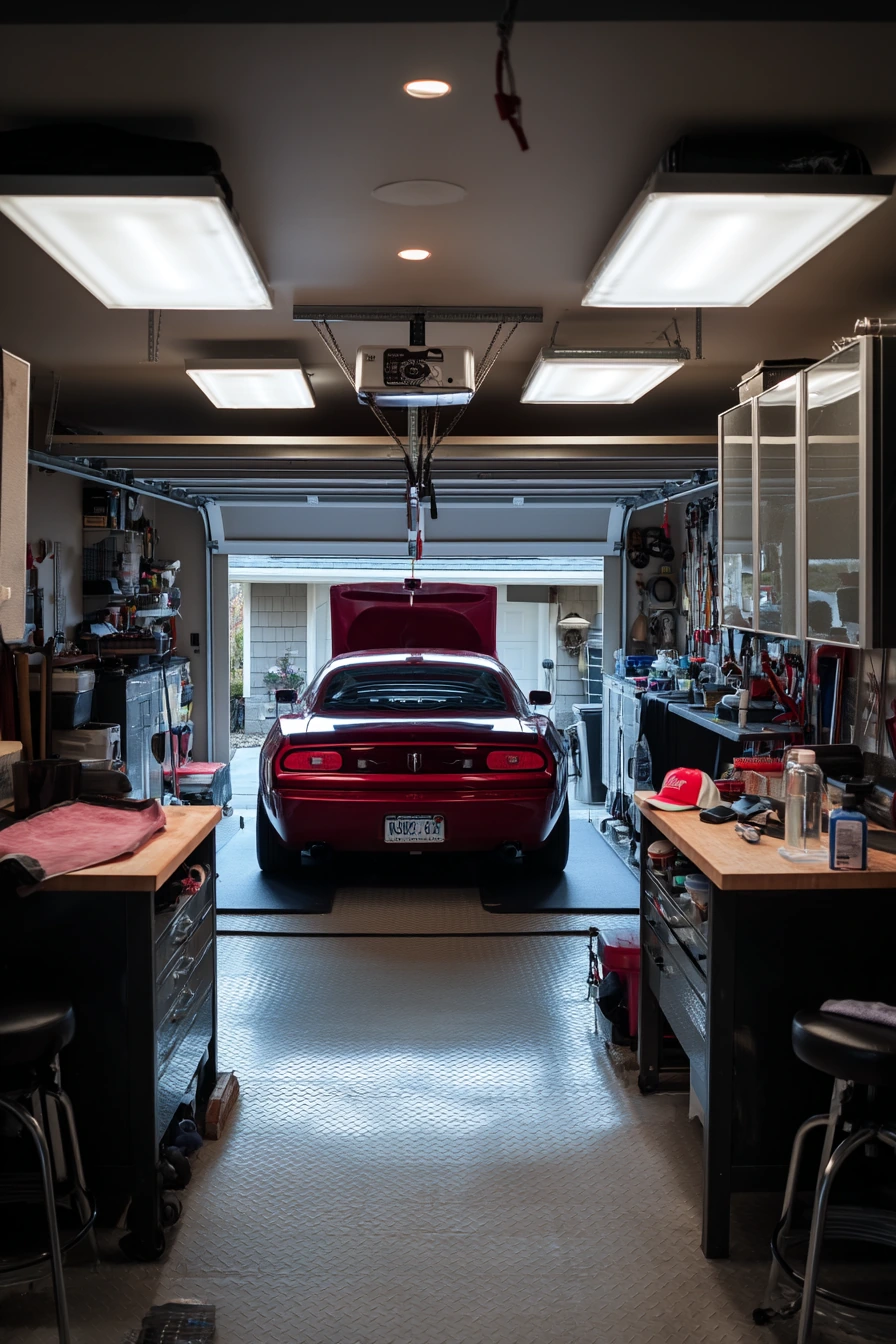 6. Car Care Bay with Crisp Task Lighting