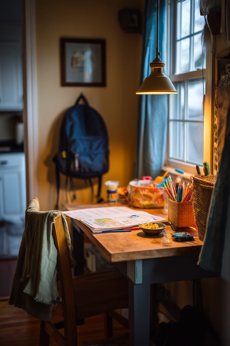 9. Kid-Friendly Homework Spot in the Garage