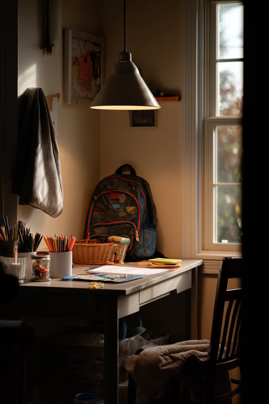 9. Kid-Friendly Homework Spot in the Garage