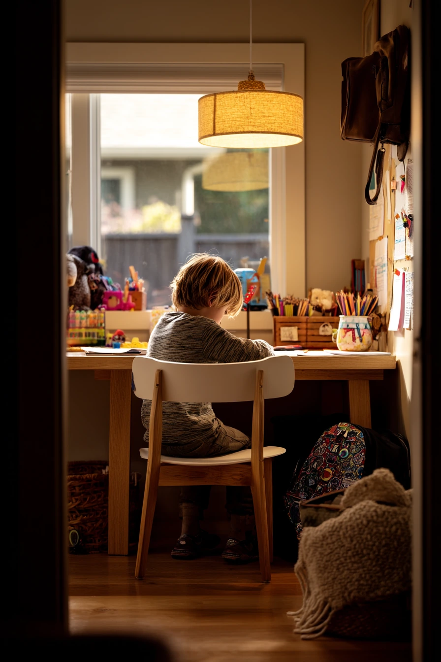 9. Kid-Friendly Homework Spot in the Garage