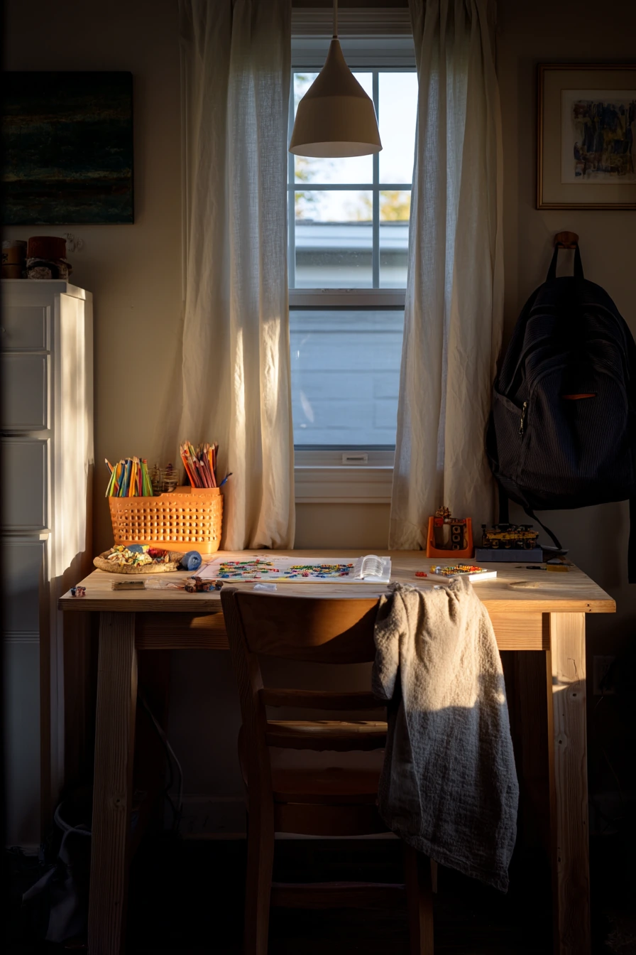 9. Kid-Friendly Homework Spot in the Garage