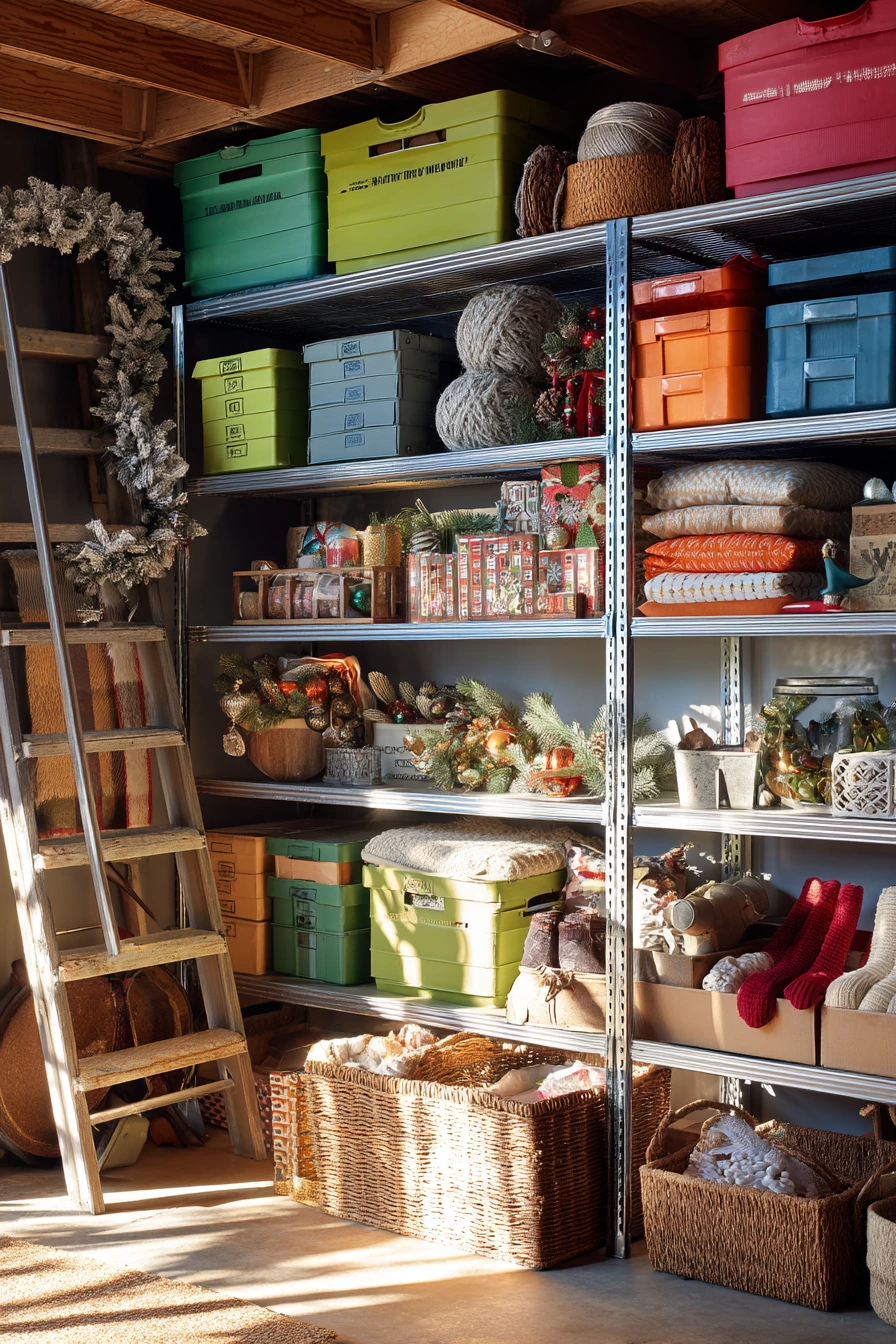 Seasonal Storage Wall for Holiday Boxes