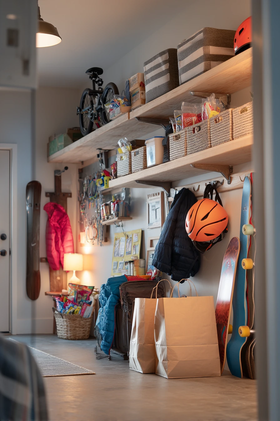 Shared Garage for Bikes, Tools, and Kids Gear