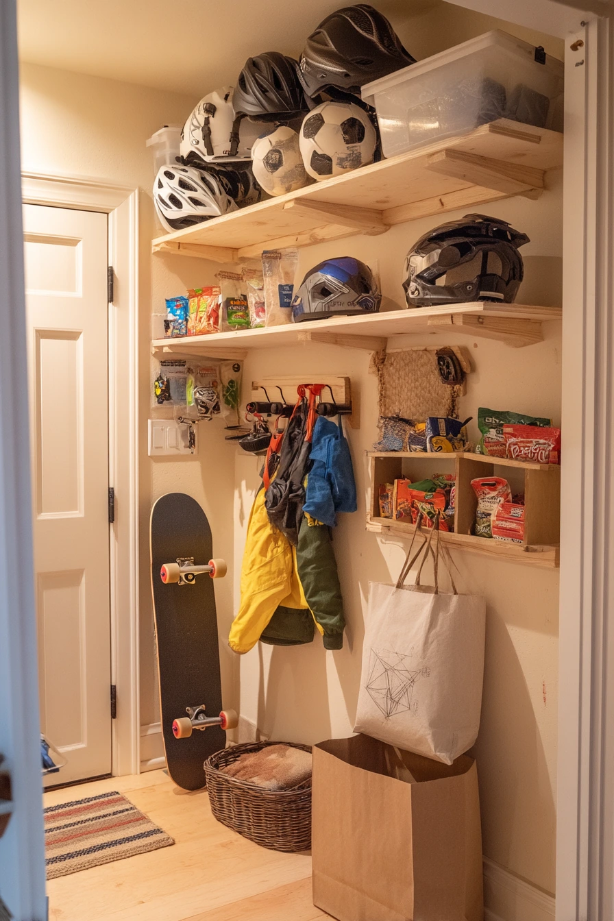 Shared Garage for Bikes, Tools, and Kids Gear