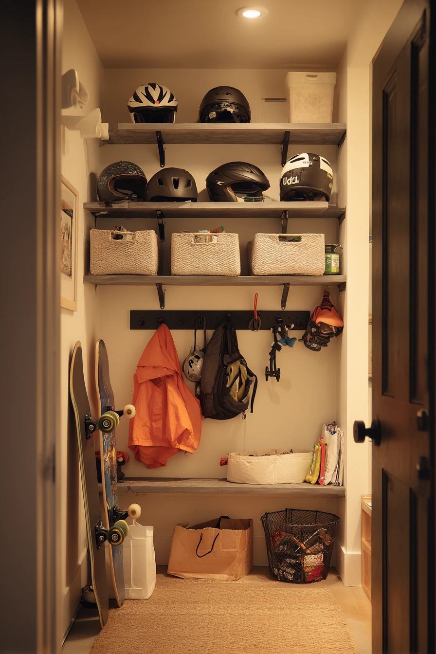 Shared Garage for Bikes, Tools, and Kids Gear