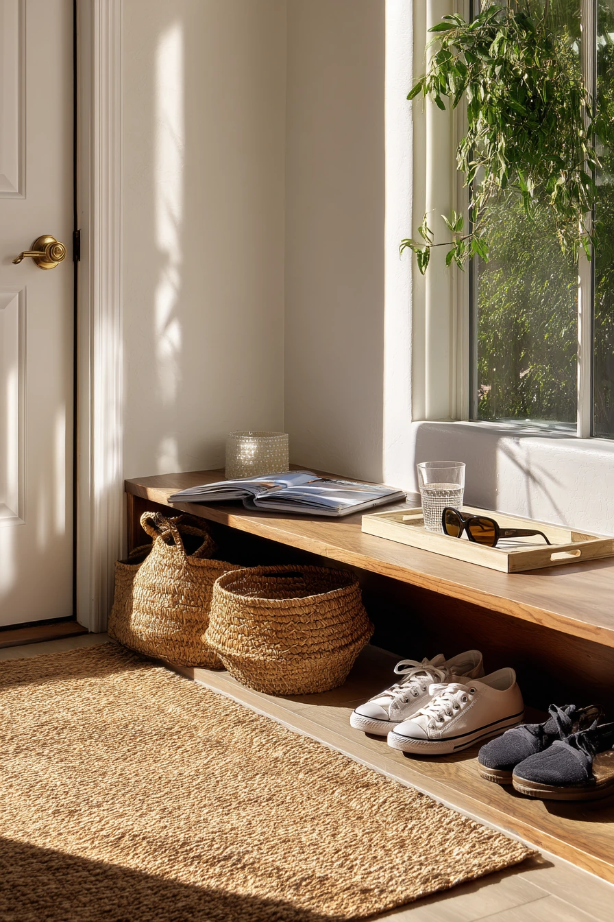 Stylish but practical entry garage vignette