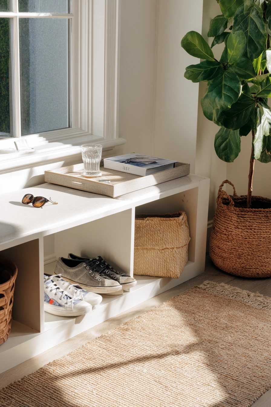 Stylish but practical entry garage vignette