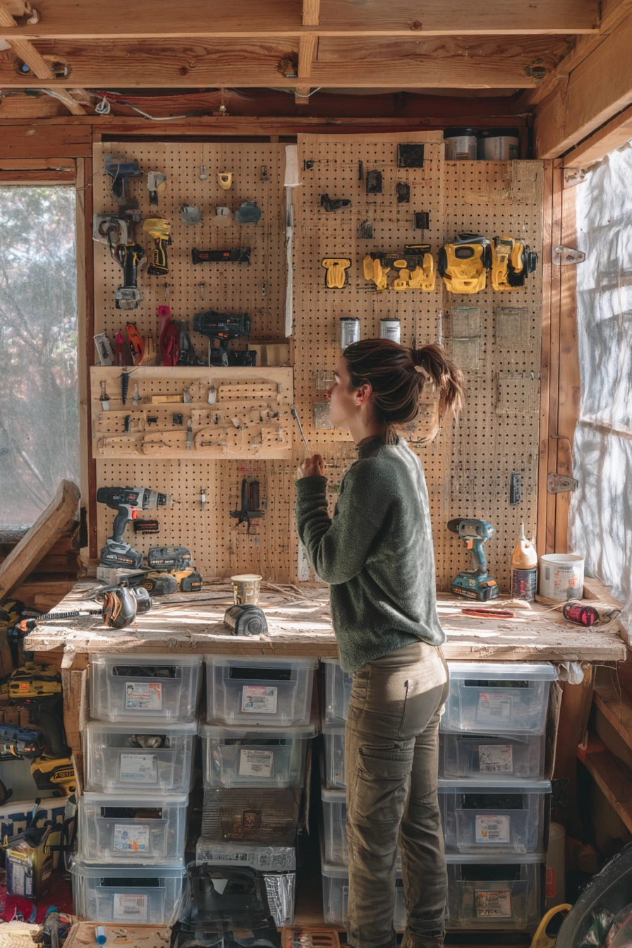 Budget DIY pegboard wall for weekend organization