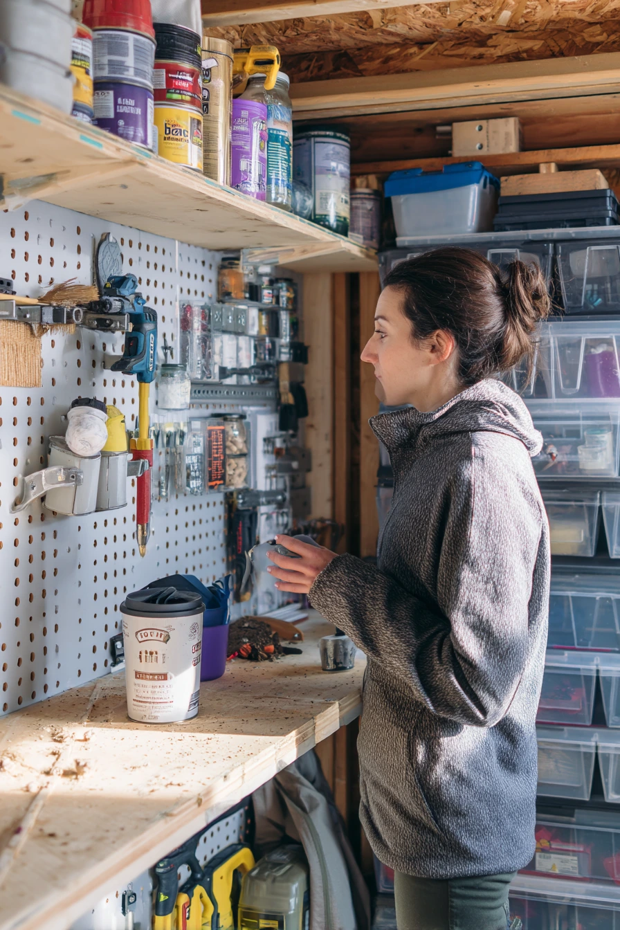 Budget DIY pegboard wall for weekend organization