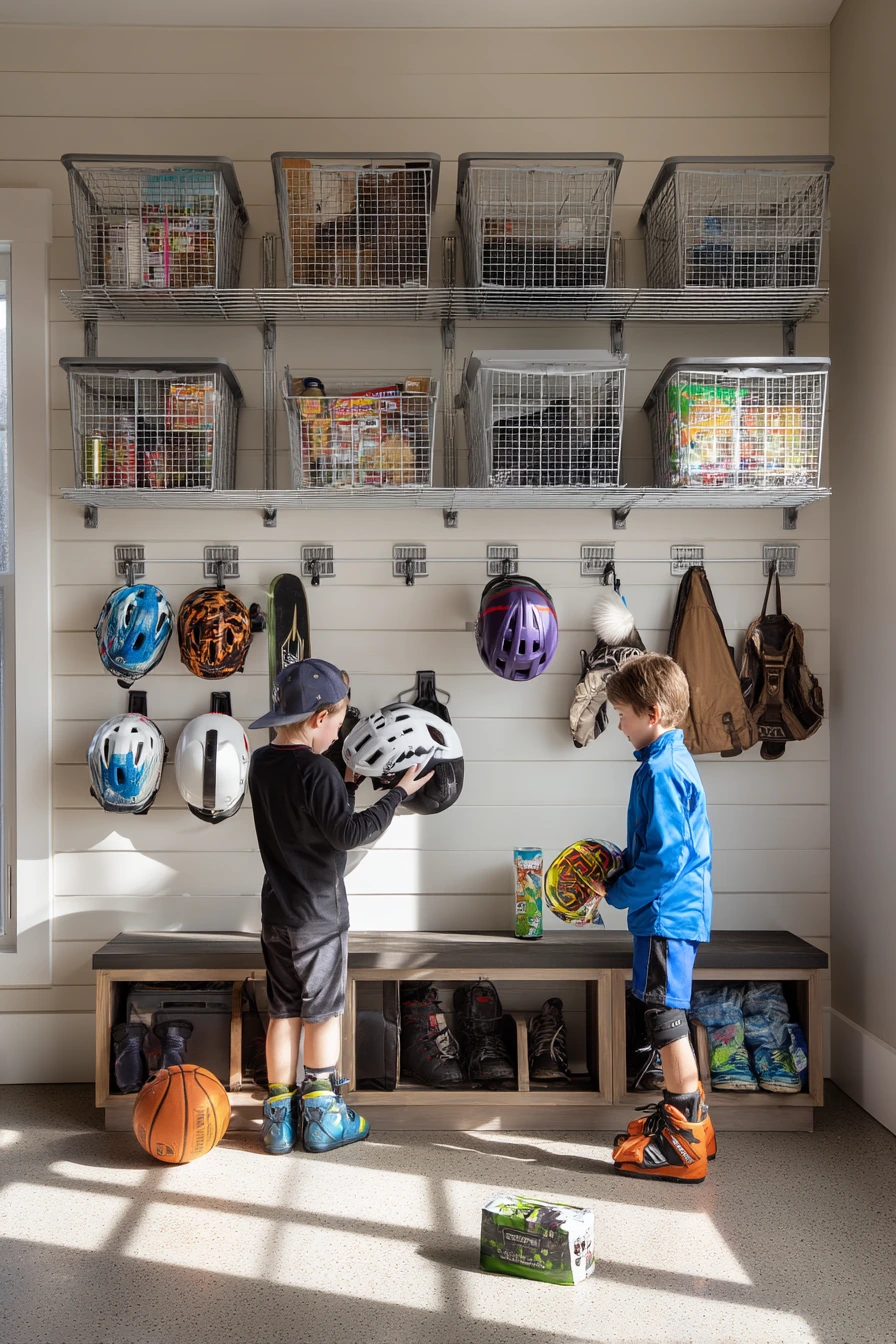 Seasonal sports gear zone for an active family