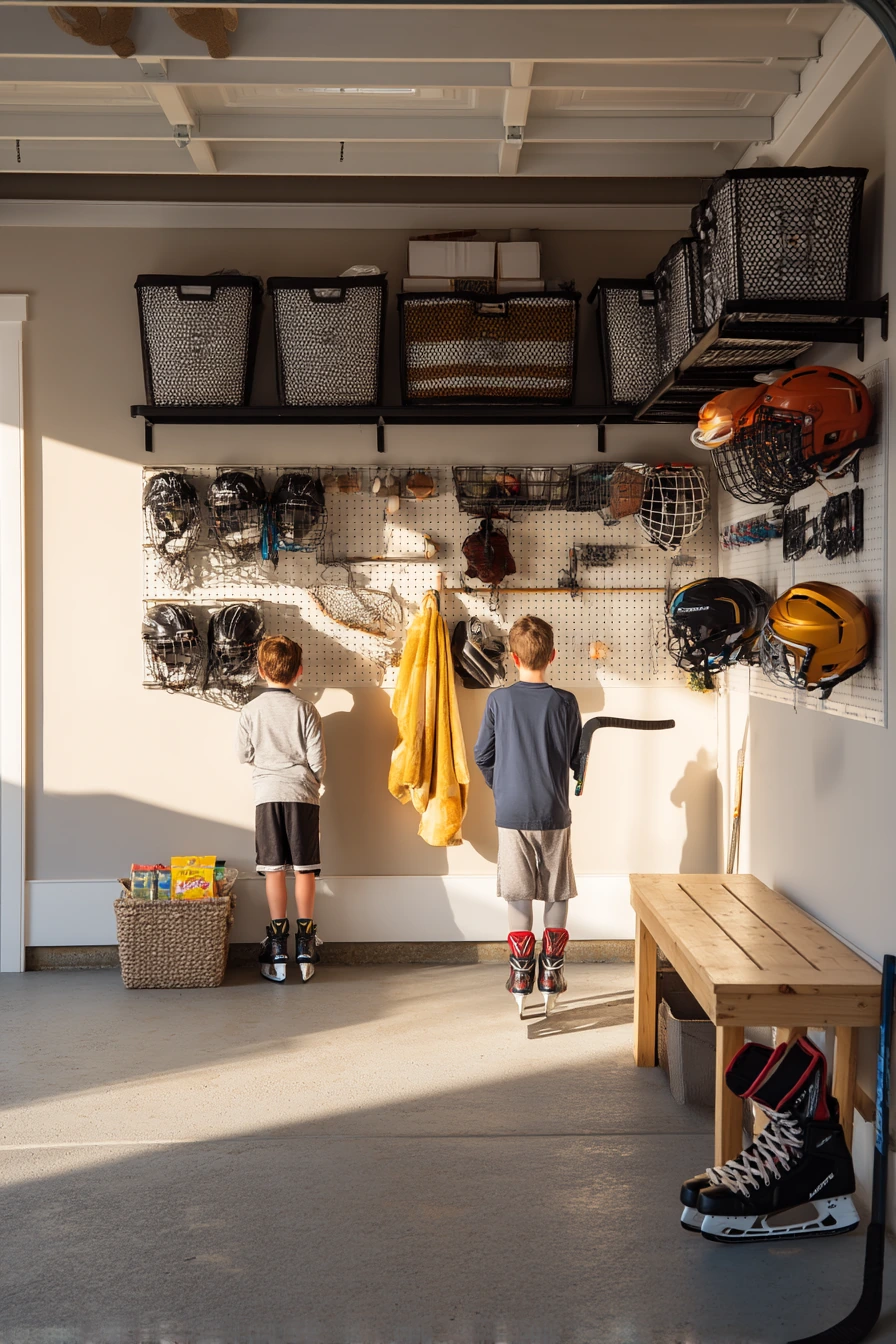Seasonal sports gear zone for an active family