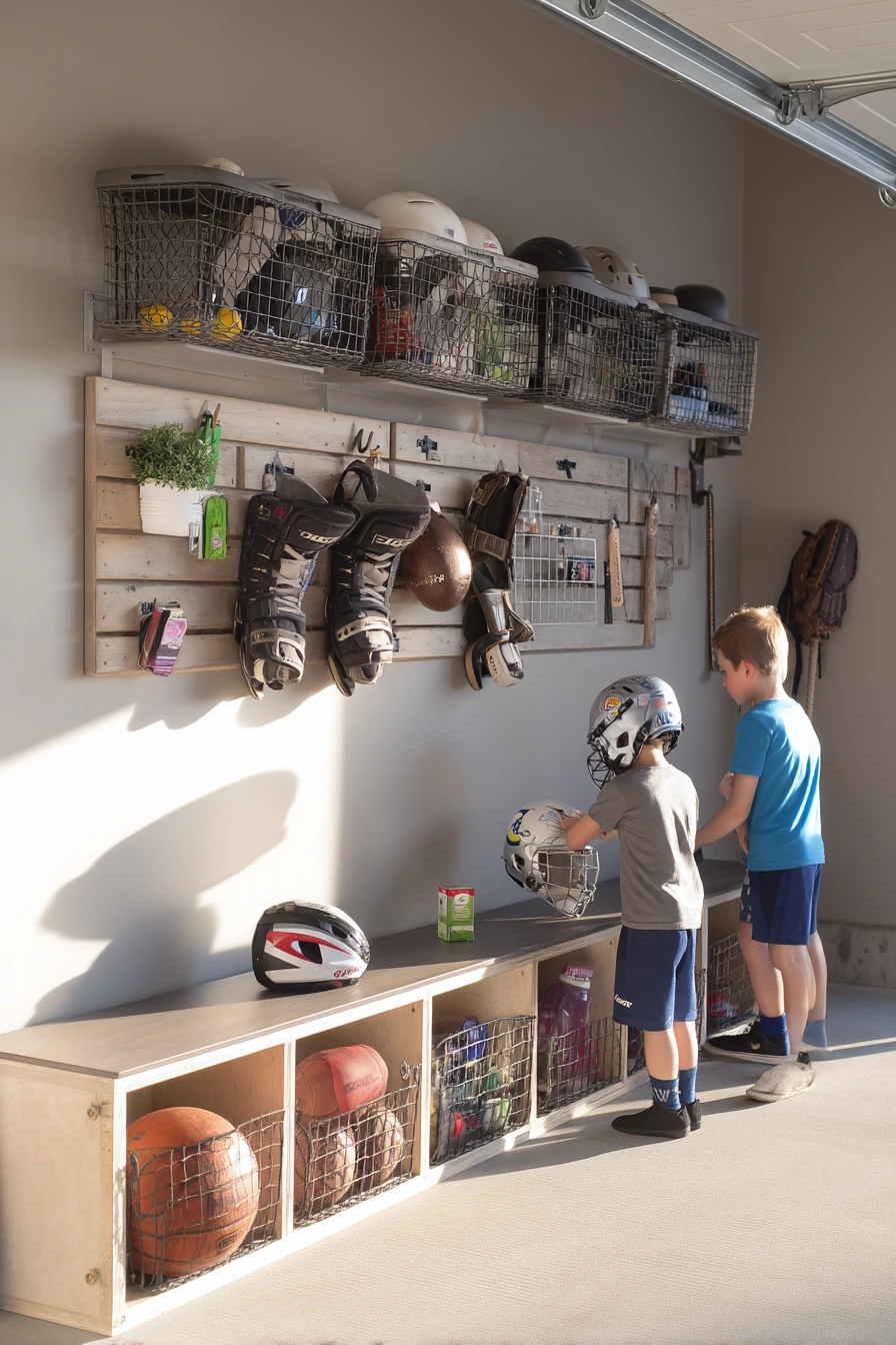 Seasonal sports gear zone for an active family