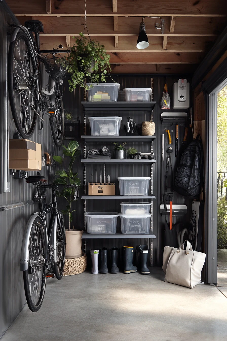 Small-space vertical storage for a cramped urban garage