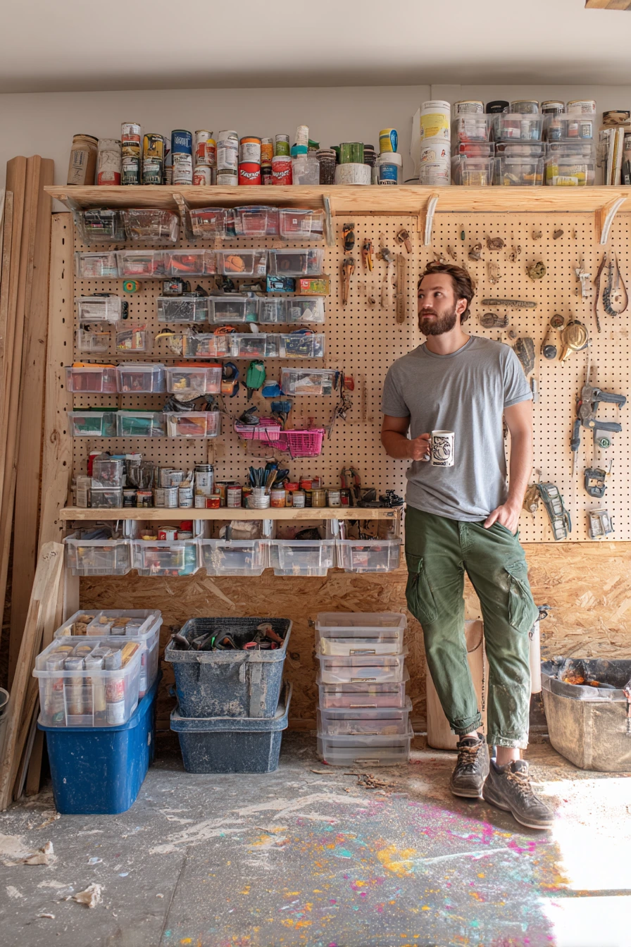 Budget DIY pegboard wall for weekend organization