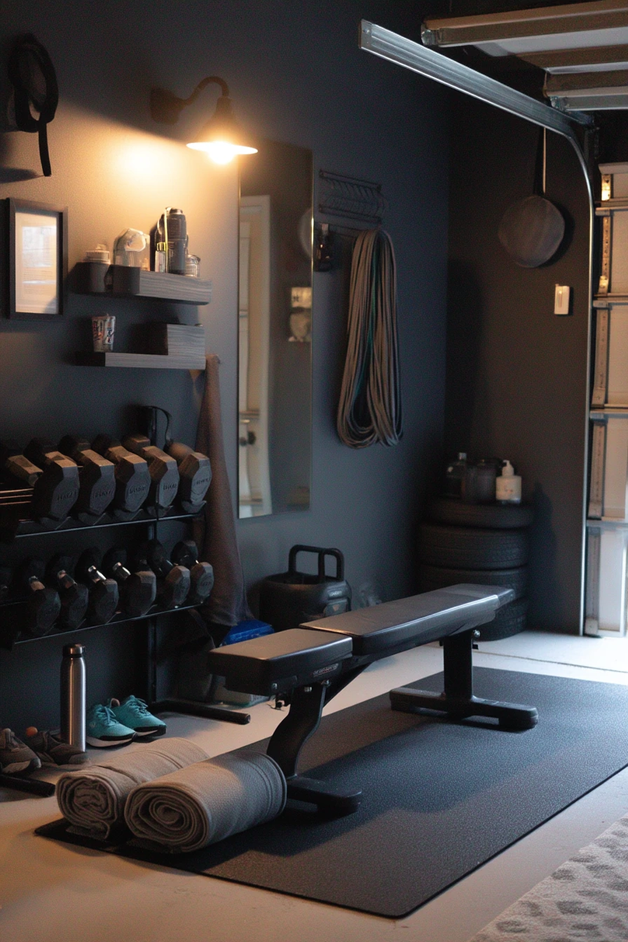 10. Black Accent Wall Gym Garage