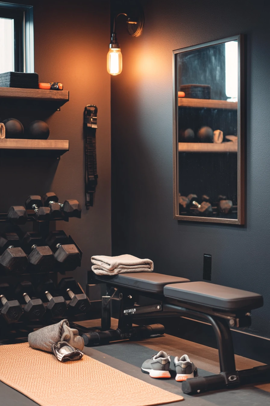 10. Black Accent Wall Gym Garage