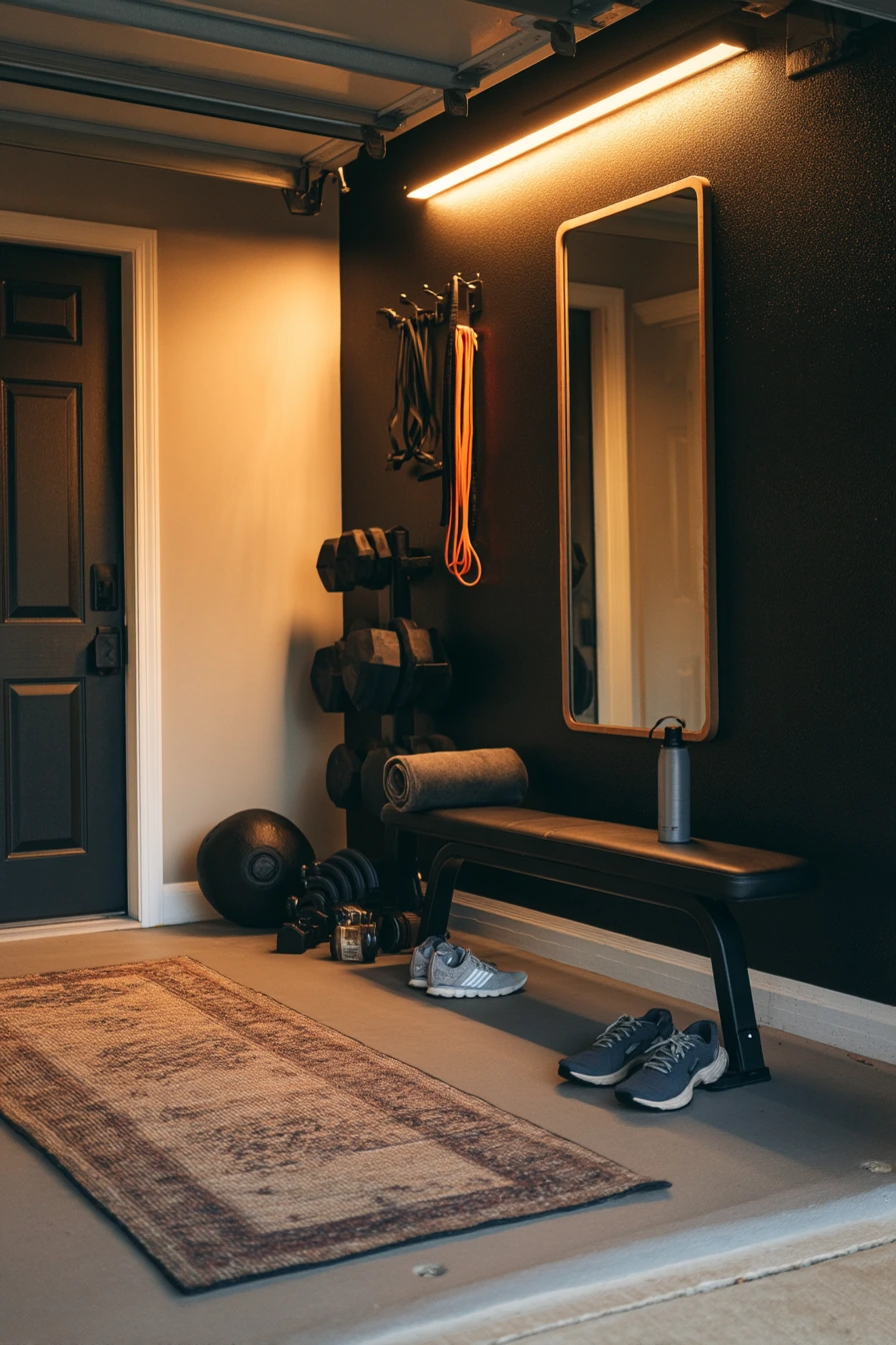 10. Black Accent Wall Gym Garage