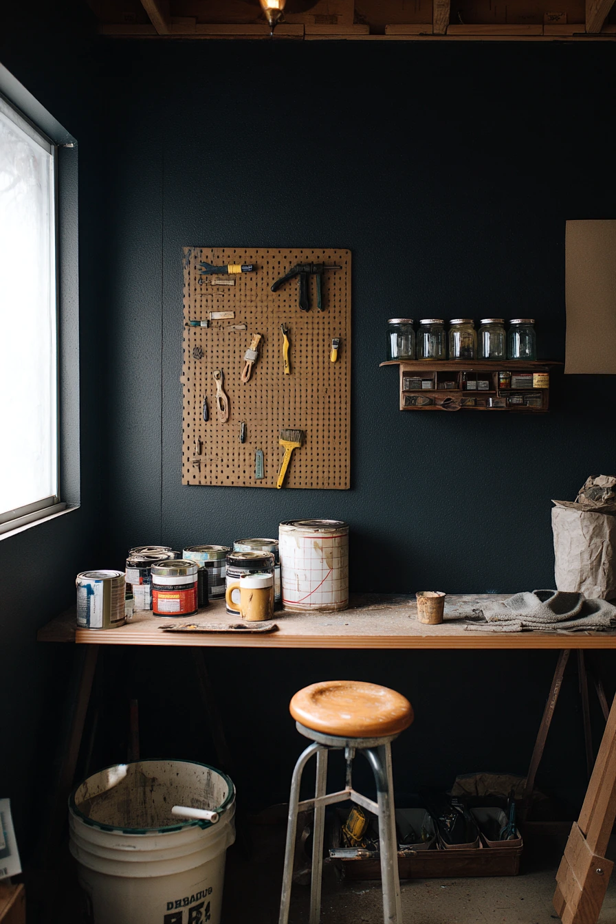 2. Deep Charcoal Workshop Wall
