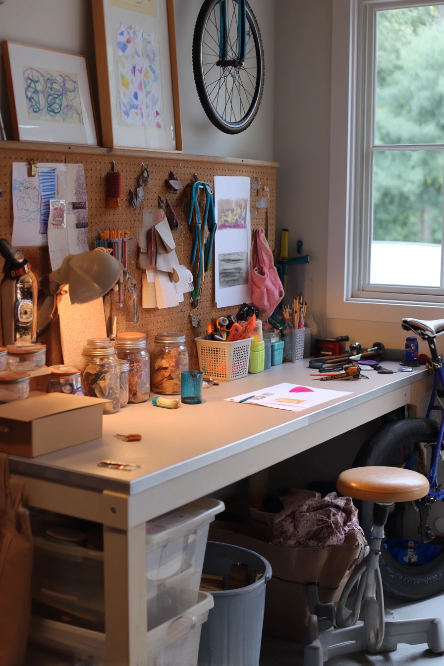 Multi-Use Bench for Crafts and Repairs