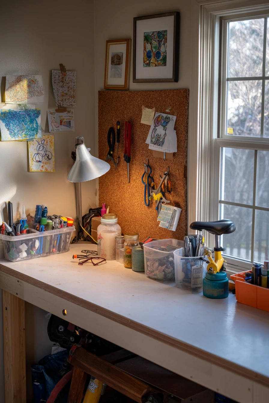 Multi-Use Bench for Crafts and Repairs