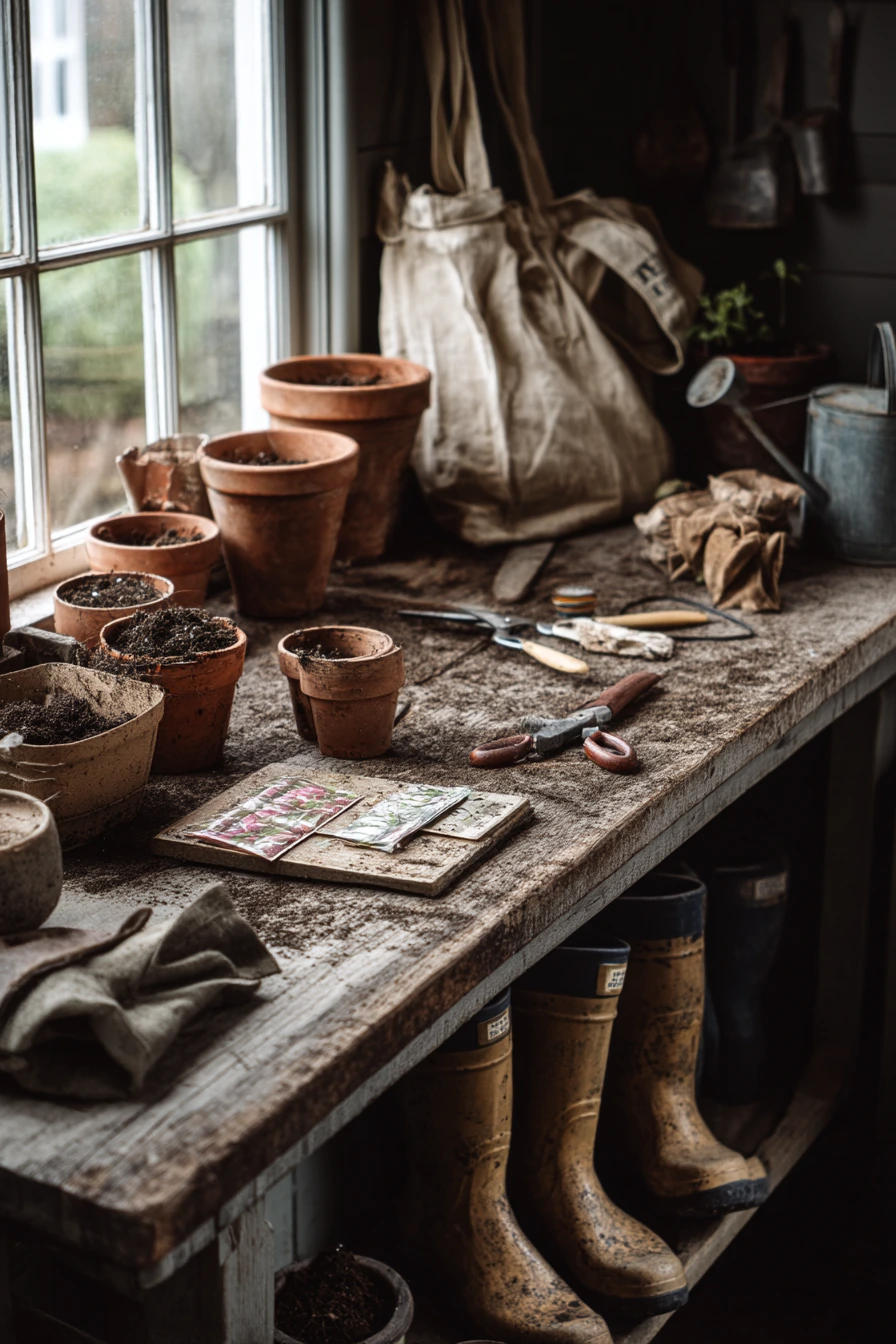 Gardener’s Potting Bench in the Garage