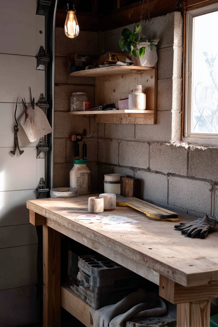 Budget-Friendly DIY Bench in a Renter Garage