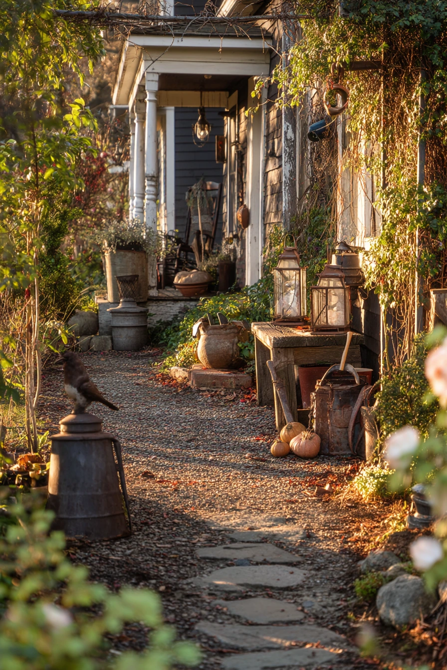 Rustic Farmhouse Entry Garden