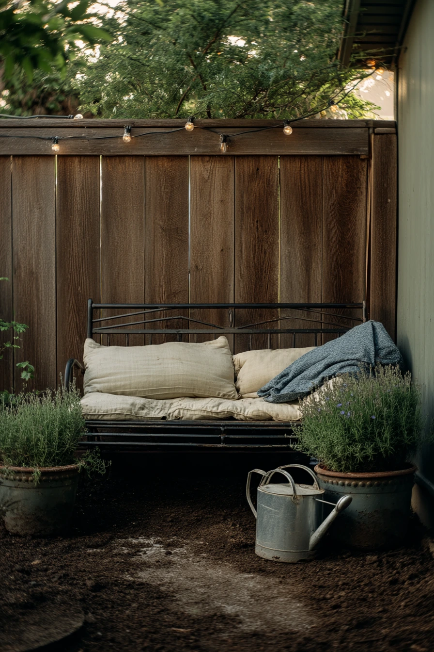 Renter-Friendly Bench by the Fence