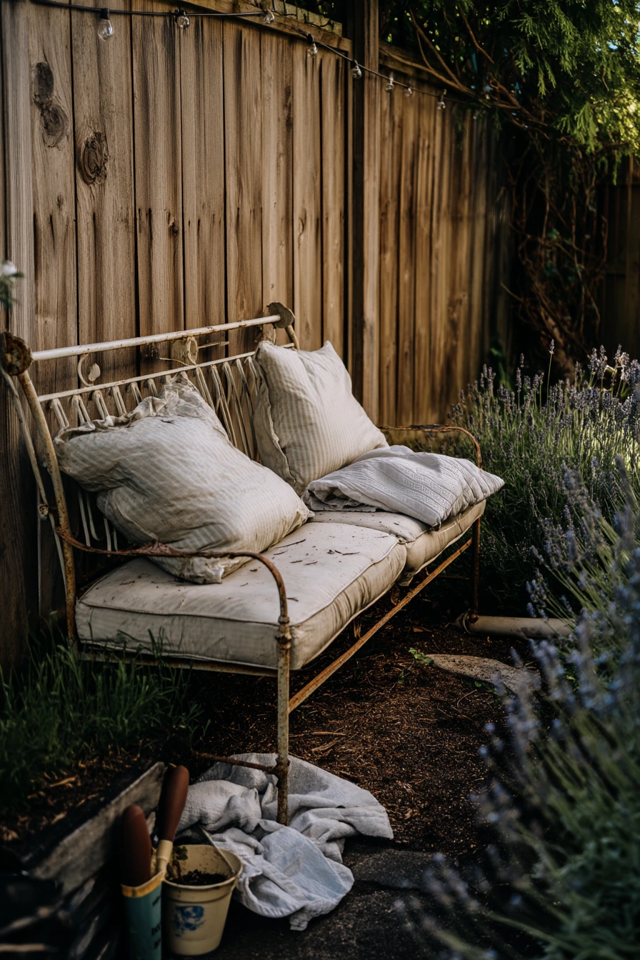 Renter-Friendly Bench by the Fence