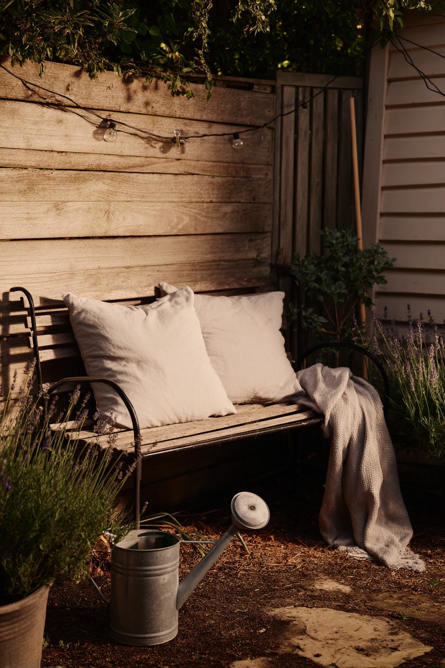 Renter-Friendly Bench by the Fence
