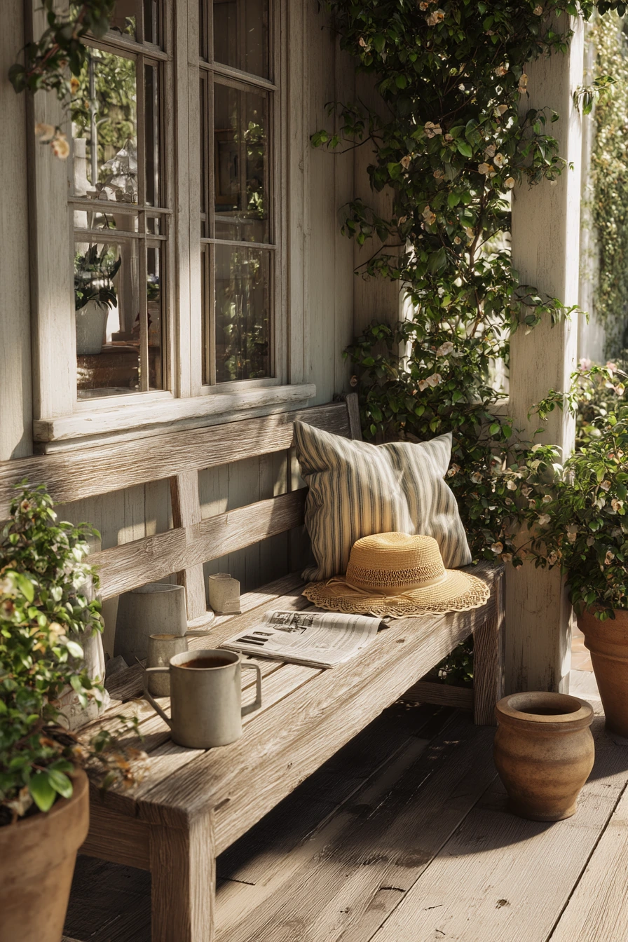 Back Porch Bench for Slow Mornings