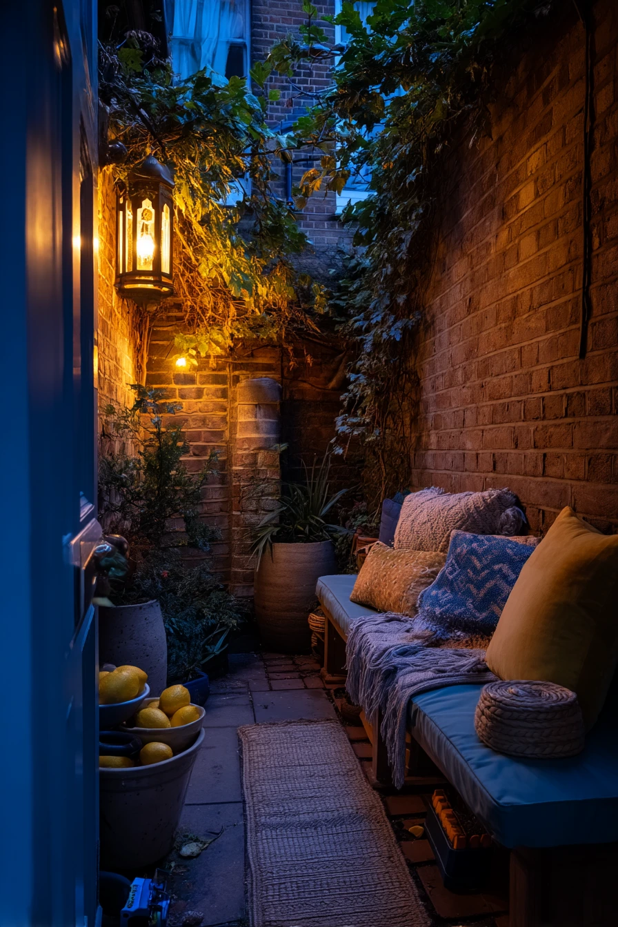 Tucked-In Bench for a Tiny Courtyard
