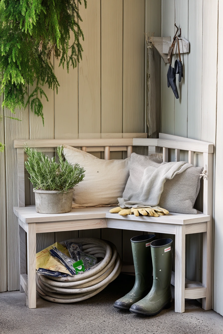 Bench with Storage for Garden Gear