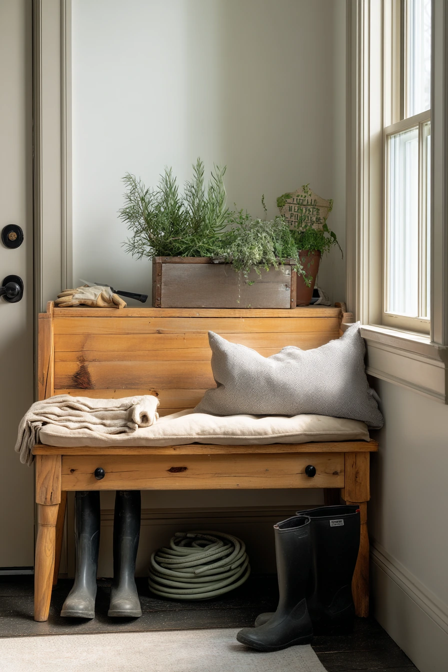 Bench with Storage for Garden Gear