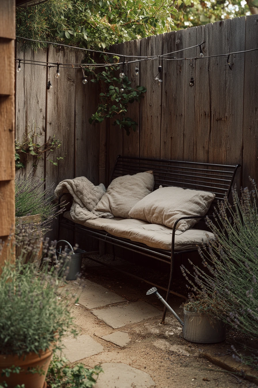 Renter-Friendly Bench by the Fence