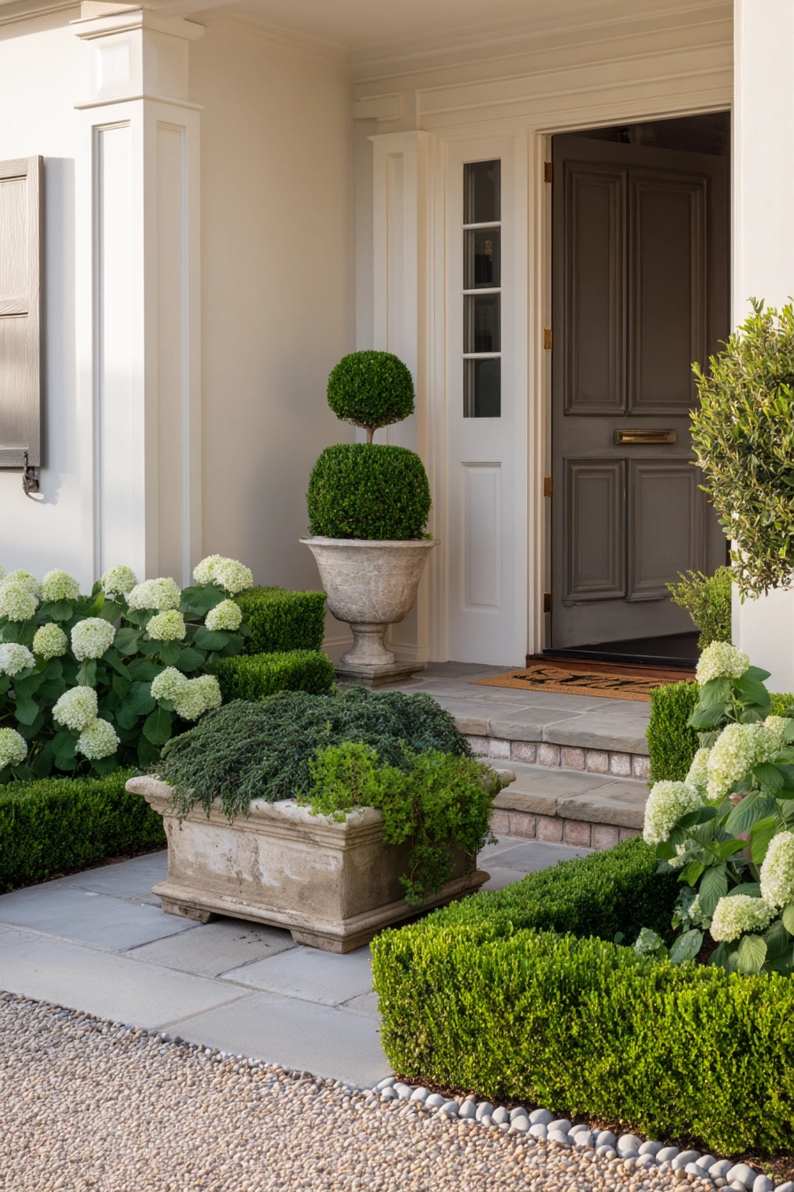 Formal Front Yard Topiary Center
