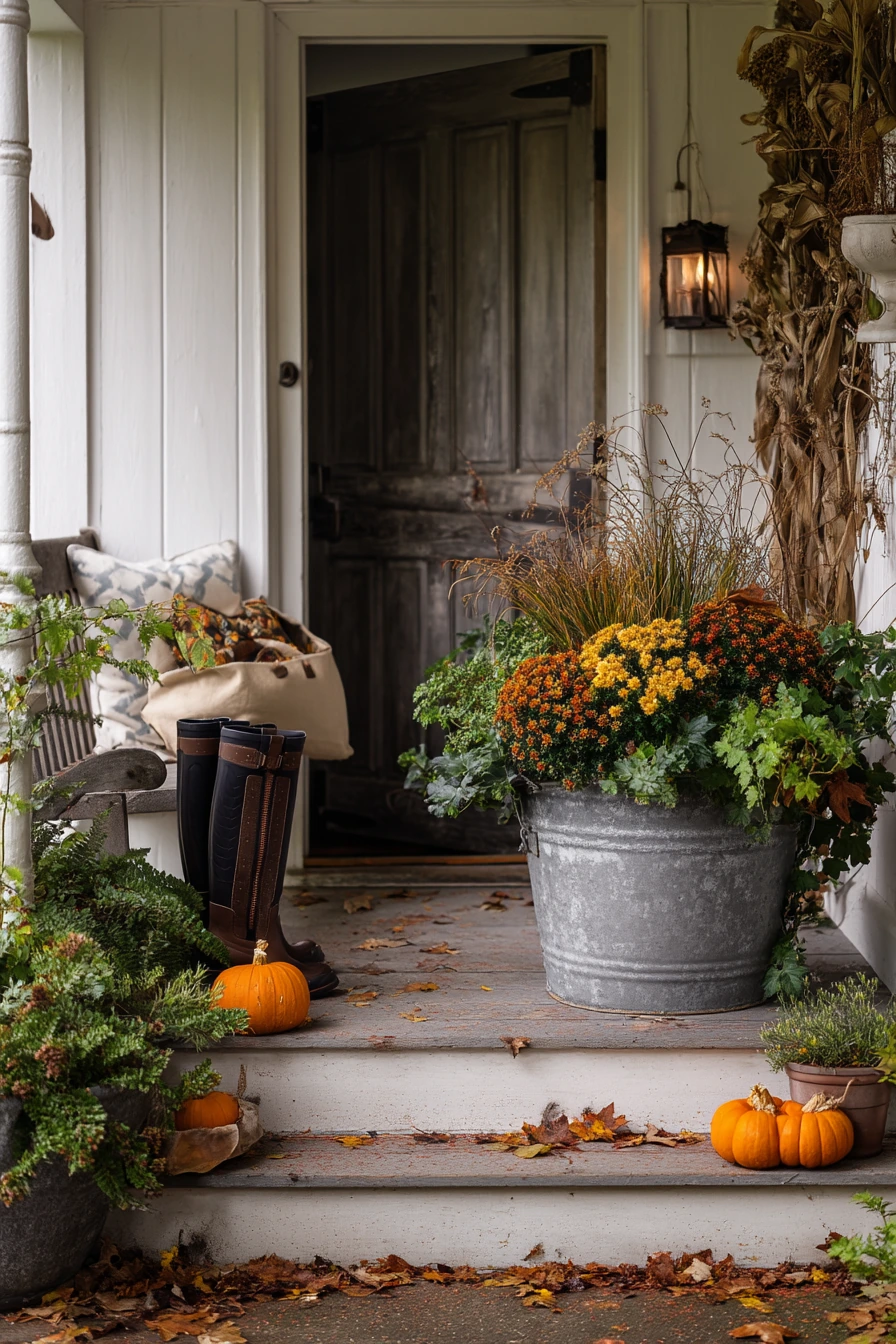 Seasonal Pumpkin Planter Entry