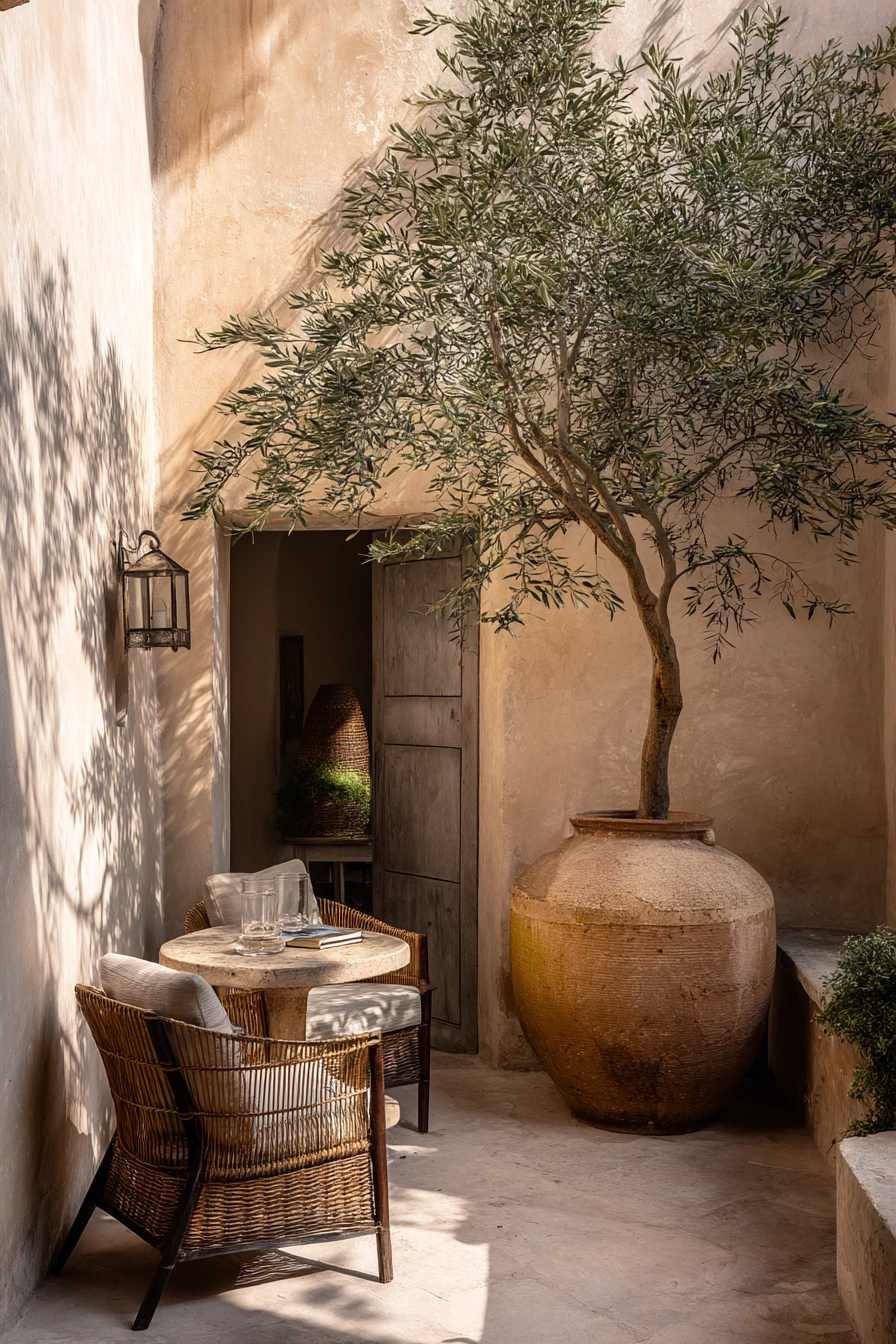 Mediterranean Olive Tree Courtyard