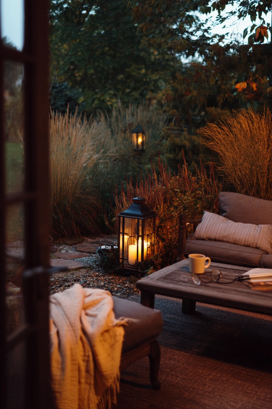 Evening Lantern Garden View