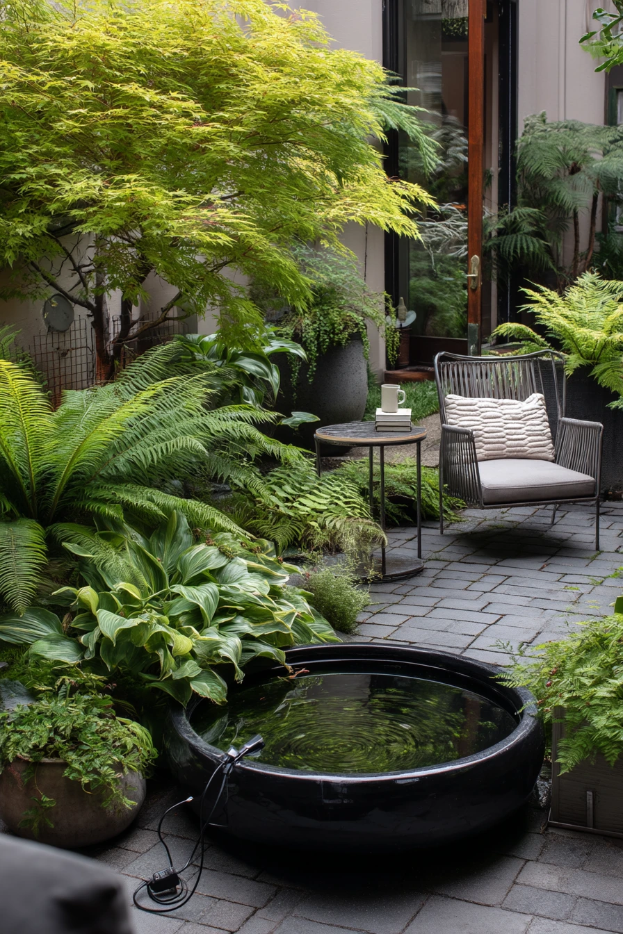 Small Courtyard Water Bowl Moment