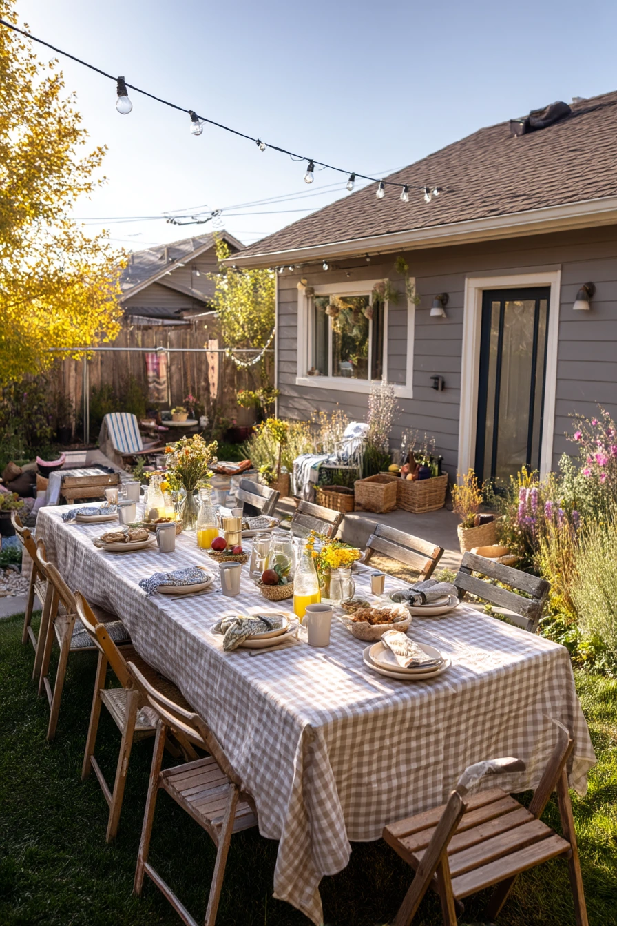 1. Backyard Brunch Setup
